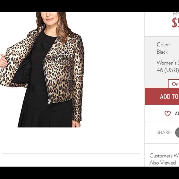 RED Valentino Leopard Jacquard Moto Jacket NWT - Picture 7 of 7